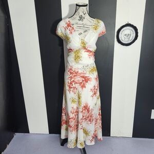Floral Maxi Dress in Red and Yellow